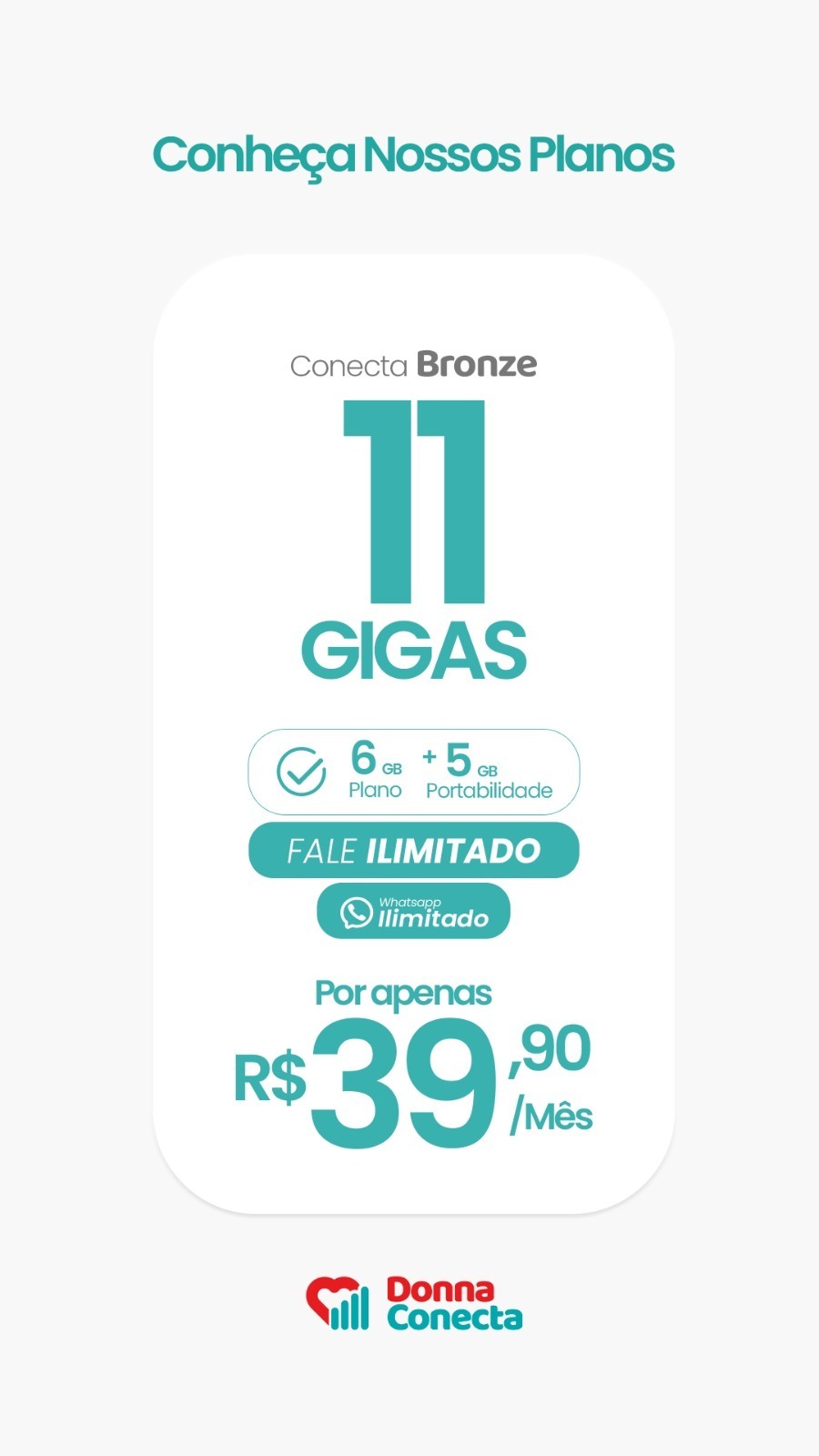 Plano Conecta Bronze — arte oficial Donna Conecta