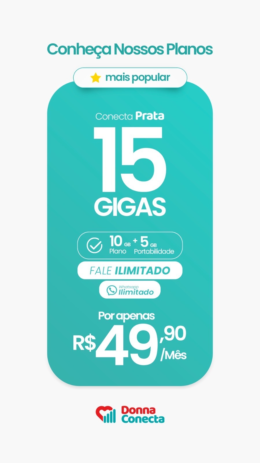 Plano Conecta Prata — arte oficial Donna Conecta